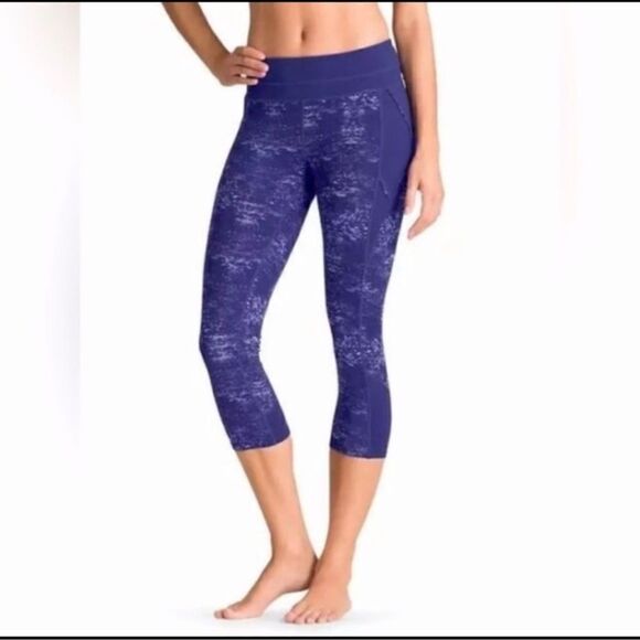 Athleta Crush Connect Capri Leggings Blue/Purple XS - Picture 1 of 5